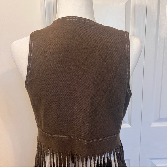 Vintage Fringe Brown Vest - Picture 7 of 10